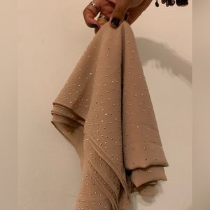 Tan sheer cover up with rhinestones